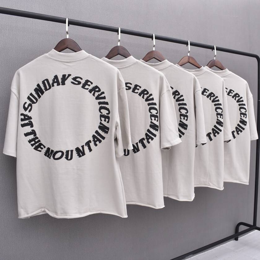 Men Women Trending Kanye West T-shirt Foam Letter Printing Harajuku Hip Hop Streetwear Summer Fashion Oversized Retro Tops Tees